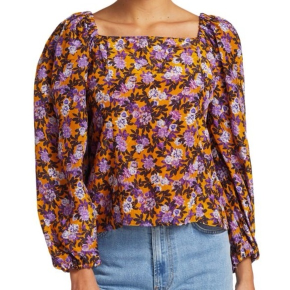 BAUM UND PFERDGARTEN Merlina Floral Top Blouse Paris Flow Women’s Size 34 US 4 - Picture 1 of 9